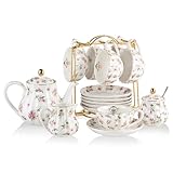 Sweejar Home Porzellan-Teeset, British Royal Serie, Tassen und Untertasse,...