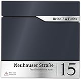 Manschin-Laserdesign Briefkasten in Anthrazit RAL 7016 mit Zeitungsfach,...