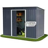 STREND PRO Metall Gartenhaus mit Unterbau, Anthrazit, 217 x 110 x 174 cm |...