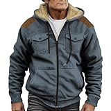 Generisch Men's Winter Jacket with Hood Men's Fleece Lined Plain Coat...