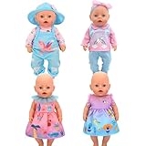 Puppenkleidung 35-43 cm, 4 Stücke Puppenkleidung für Babypuppen, Kleidung...