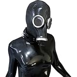 Kangxinsheng Latex Cosplay Gasmaske,Vollgesichts Steampunk Maske für...