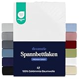 Dreamzie Premium Spannbettlaken 90x200 cm, Spannbetttuch für Dicke...