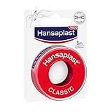 Hansaplast Fixierpflaster Classic (5 m x 1,25 cm), Tapeband zur einfachen...