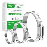 RRRST 24x Schlauchschellen Edelstahl 10-40mm, 304 Edelstahl Korrosion und...