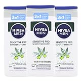 3x NIVEA MEN Sensitive Pro je 250ml Duschgel 3in1 mit Hanfsamen-Öl...