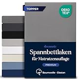 Dreamzie Topper Spannbettlaken 180x200cm - Baumwolle Elastan Premium...
