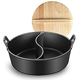 Japanischer Stil Sukiyaki-Topf, 30cm Verdicken Kasserolle aus Gusseisen...