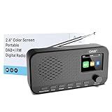 OiDiPi DAB-Radio mit Bluetooth, wiederaufladbares digitales FM-Radios,...