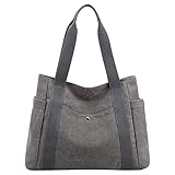 Damen Hose Schwarz Mit Taschen An Seiten Damen Canvas Tote Handtaschen...