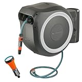 GARDENA Wand-Schlauchbox RollUp M-L (weiß) 25 m, flexible Bewässerung...