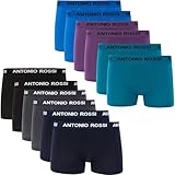ANTONIO ROSSI 12er-Pack Herren-Boxer-Hipster - Herren-Boxershorts Multipack...