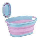 Relaxdays Wäschekorb faltbar, 22 Liter, Wäschewanne Kunststoff,...