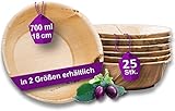 Waipur Bio Palmblatt Schalen - 25 große Schalen Ø 18 cm / 700 ml -...