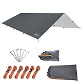 Unigear Zeltplane, Tarp für Hängematte, wasserdicht mit Ösen + 6...