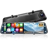 Alpinetech 12 Zoll 4K Rückfahrkamera Spiegel mit Wireless CarPlay Android...