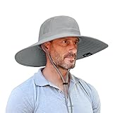 Outdoor Sonnenhut Herren Damen mit Kinnband,Faltbar Breite Krempe Bucket...