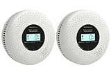 GiiHoo Rauch- und Kohlenmonoxid-Melder mit LCD-Display & Batteriebetrieb,...