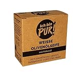 IchbinPUR - Weiße Olivenölseife, 2x 90g (1x Doppelpack), Naturseife für...