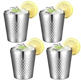 Edelstahlbecher, 4 Stück Edelstahl Tassen Set, 300ml Stapelbar...