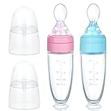 Aolso Silikon-Babynahrungs-Spenderlöffel, 2pcs Baby Löffel Flasche...