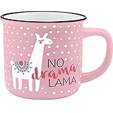 GRUSS & CO Becher Motiv 'Lama' | New Bone China Porzellan, Emaille-Optik,...