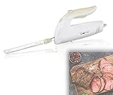bmf-versand® Elektromesser für Fleisch Brot mit Edelstahl Doppelklingen...