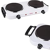 Grafner Kochplatte doppelt mit klappbaren Griffen, 2000 Watt, 2...