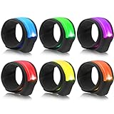 6 Stück Party LED Armband/Slap Bracelets/Reflektorband Leuchtarmbänder...