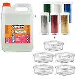 Cléopatre - Set Transparenter Kleber 2kg + 6 Glittertuben + 5...