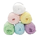 6 x 50 g pastell baumwollgarn 300 g mercerisierte baumwolle für decken,...