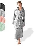 SIEGENTHAL® Damen Bademantel Frottee Velours 100% Baumwolle mit Kapuze...