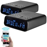 auvisio Uhrenradio Radiowecker: 2er-Set DAB+-Radiowecker, VA-Display, BT, 2...