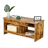 Relaxdays Couchtisch aufklappbar, HBT: 50x110x50 cm, Wohnzimmertisch mit...