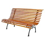 XXL Edle und Massive Parkbank aus Metall und Holz Gartenbank 150 x B. 70 x...