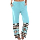 Vhersily Yogahose mit breitem Bein für Damen, geteiltes Muster, Boho-Stil,...