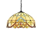 FUIBEJAE 16 Zoll Tiffany Stil Pendelleuchte, Vintage Barock Buntglas Decke...