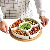 Birtern Drehbarer Snack-Teller, Obstteller für Partys, abnehmbare, runde...