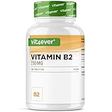 Vitamin B2 (Riboflavin) - 250 mg - 365 Tabletten - Hochdosiert - Ohne...