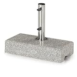 KHG Sonnenschirmständer aus Granit, Schirmständer grau rechteckig, 45 x...