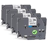 4x Kompatibel Brother TZe-231 Band 12mm (0.47'') Laminated Weiß -...