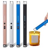 4 Stück Feuerzeug Elektrisch: Leuchtfeuerzeug leuchtet im Dunkeln, USB...