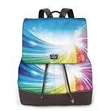 Xianhziq Rucksack für Damen, PU-Leder, Regenbogen-Hintergrund,...