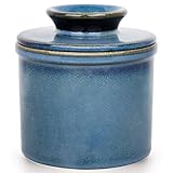Jersinwei - Französische Butterdose, Keramik, Blau, Rund, Butterdose für...