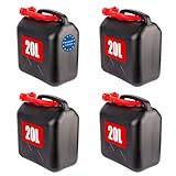 BigDean 4x Benzinkanister 20L mit flexiblem Ausgießer - Kraftstoffkanister...