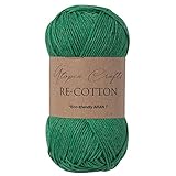 Utopia Crafts Re-Cotton Strickgarn, 100 g (immergrün), Dunkelgrün...