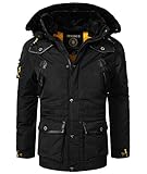 Geographical Norway Herren Winterjacke Jacke Parka Kunstfellkragen H-259...