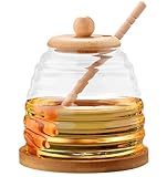 Honigtopf mit Deckel, Honiggläser mit Löffel 500ml - Honigtöpfe in...