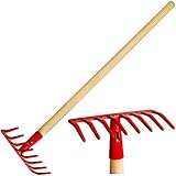 alles-meine.de GmbH Kinder - Rechen/Harke - aus Holz & Metall - rot - 79 cm...
