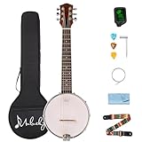 Mulucky Banjo mit 6 Saiten, Banjo-Gitarre, Konzertgröße, 66 cm,...